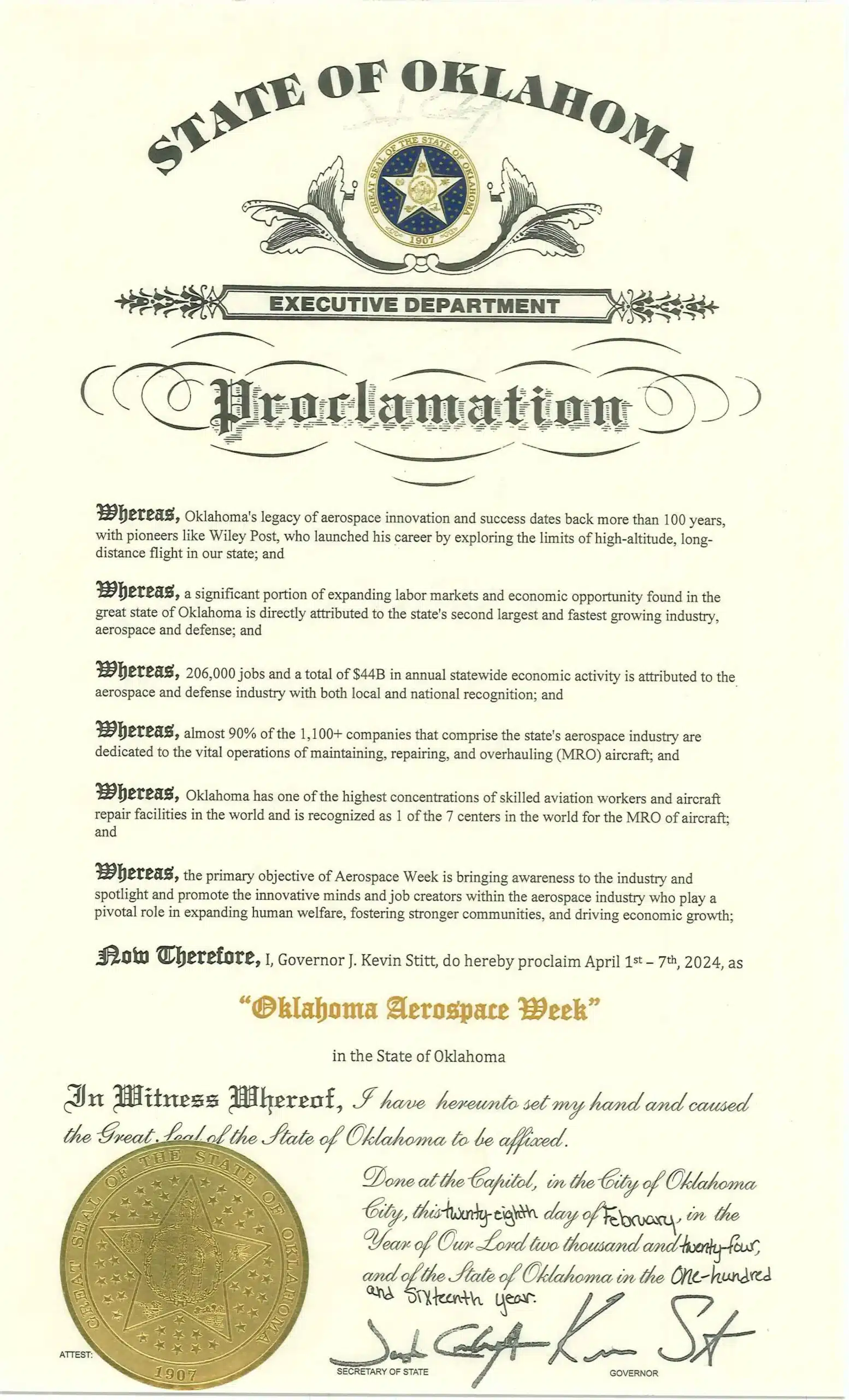 Aerospace Week Proclamation