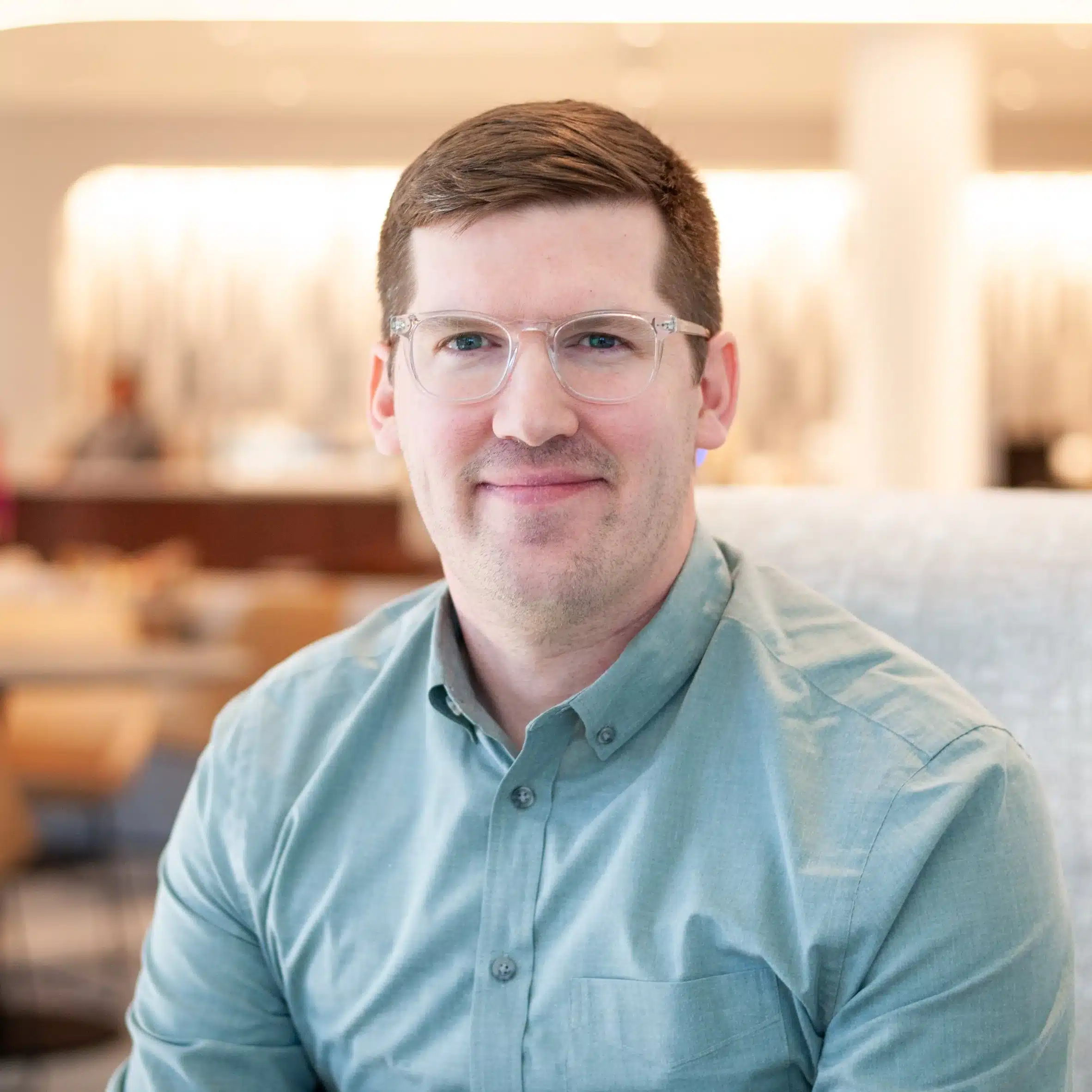 Jeff Seymour, President and CEO of the Oklahoma City Innovation District, seated at a table.