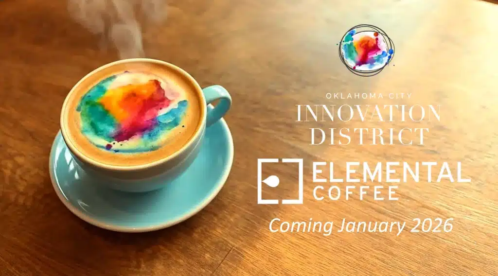Elemental Coffee at the Oklahoma City Innovation District — coming January 2026.